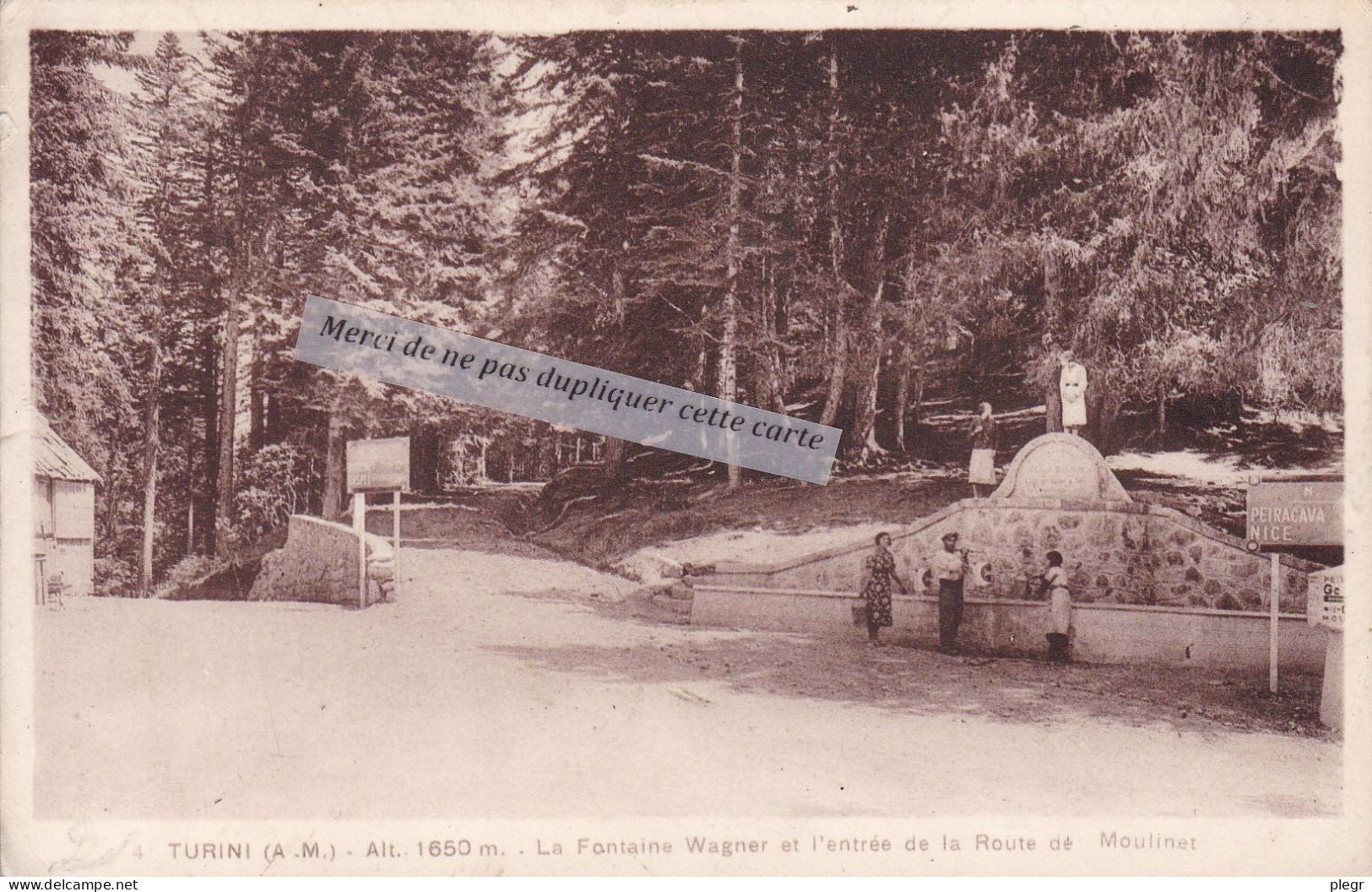 7-06086 01 02+16 - MOULINET - TURINI - LA FONTAINE WAGNER ET L'ENTREE DE LA ROUTE DE MOULINET - L'Escarène