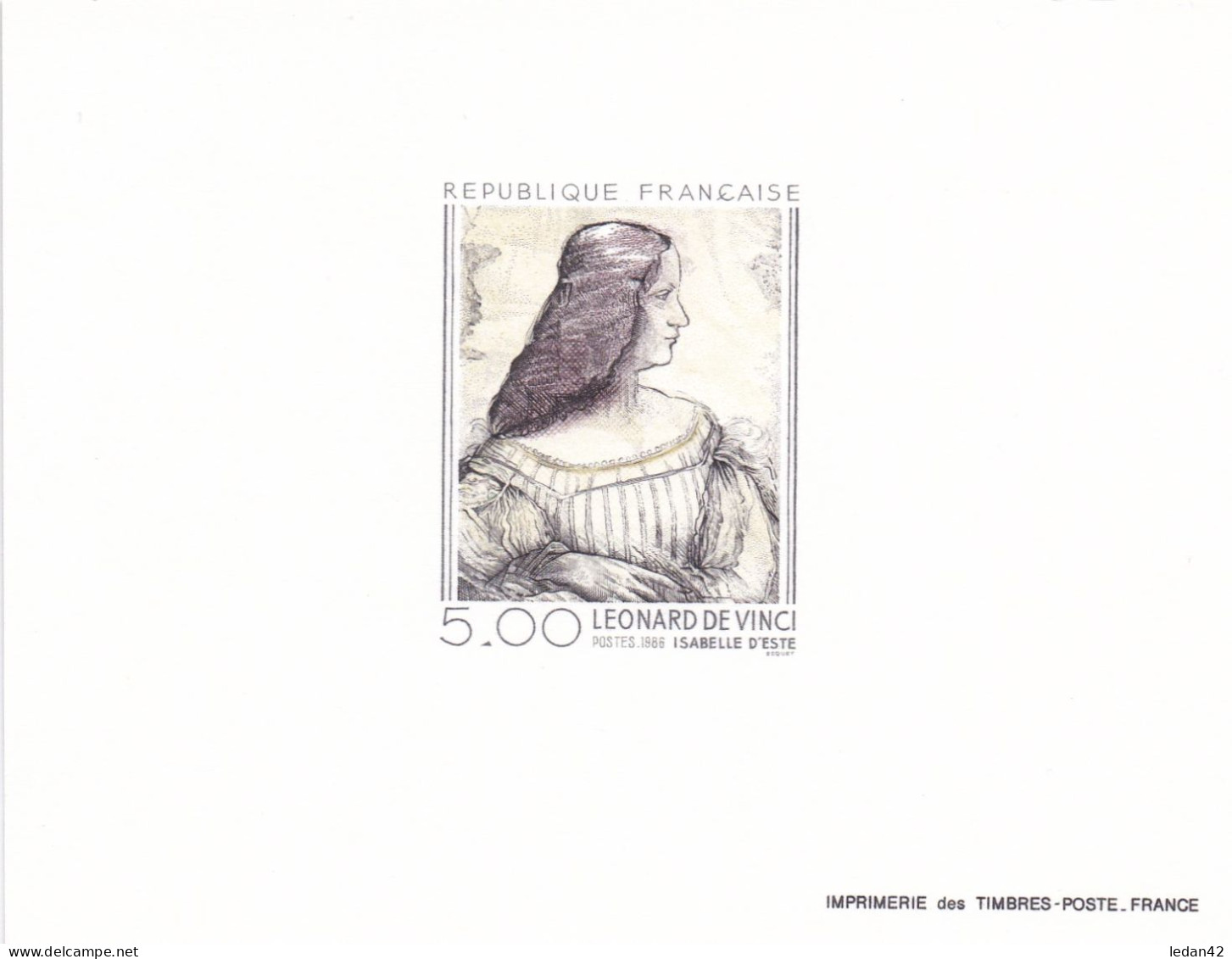 France 1986, Cat. Yvert N°2446 : Léonard De Vinci,  " Isabelle D'Este ". - Luxury Proofs