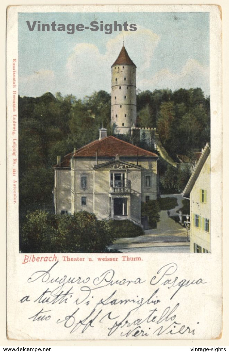 Biberach A. Riss / Germany: Theater U. Weisser Turm (Vintage PC 1905) - Biberach