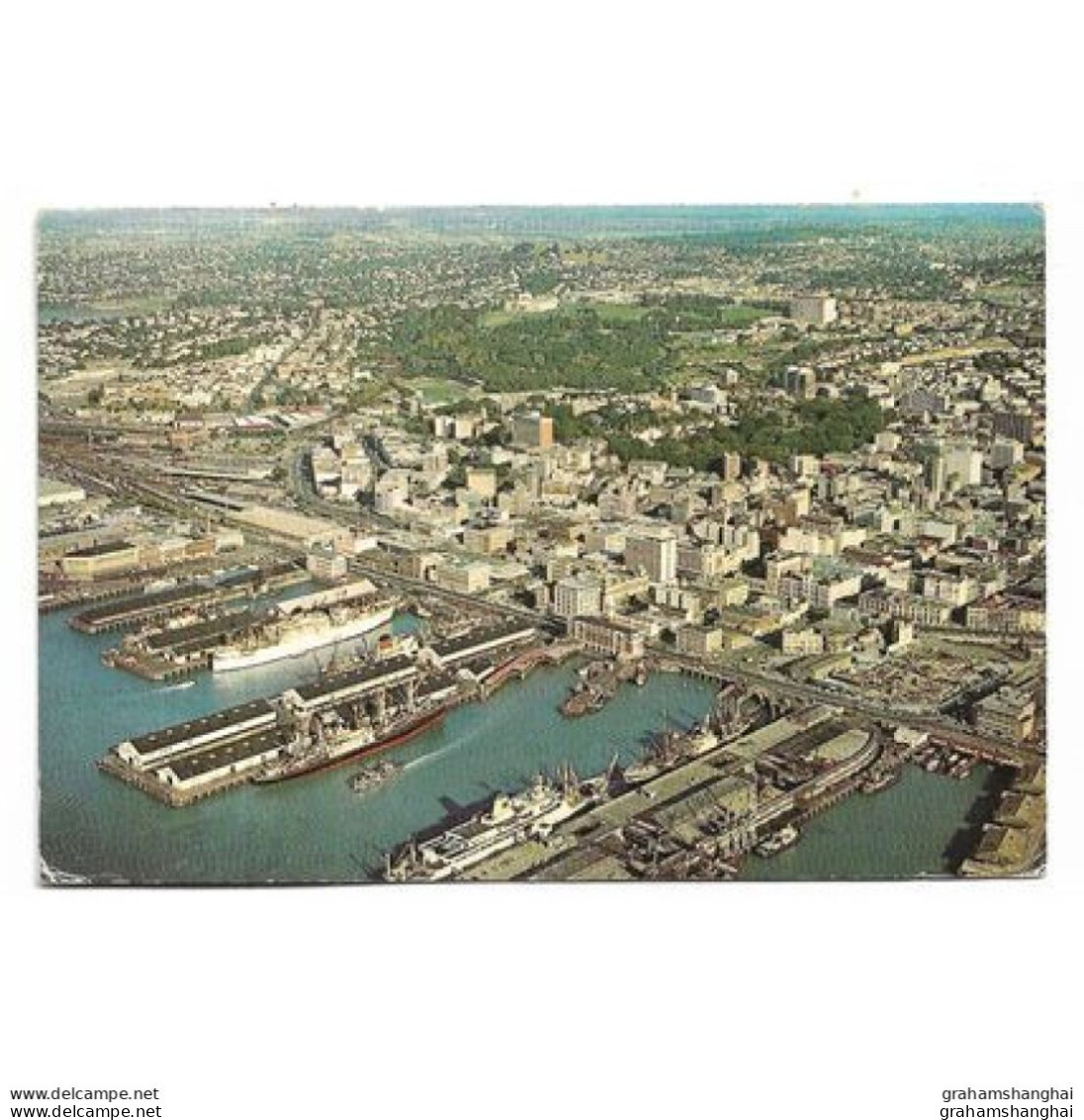Postcard New Zealand Auckland Aerial View Harbour Port Ships Wharves Shipping Posted 1973 - Nouvelle-Zélande