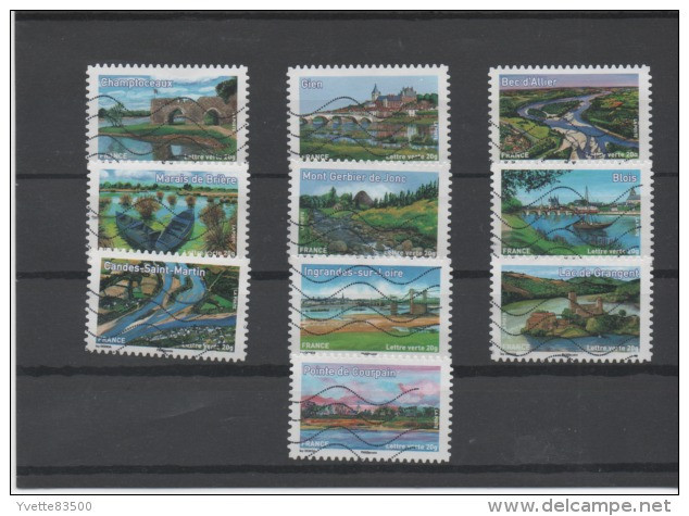 FRANCE 2013   CROIX-ROUGE   LES PETITS RUISSEAUX FONT LES GRANDES RIVIERES    SERIE DE 10 TIMBRES AUTOADHESIFS OBLITERES - Used Stamps