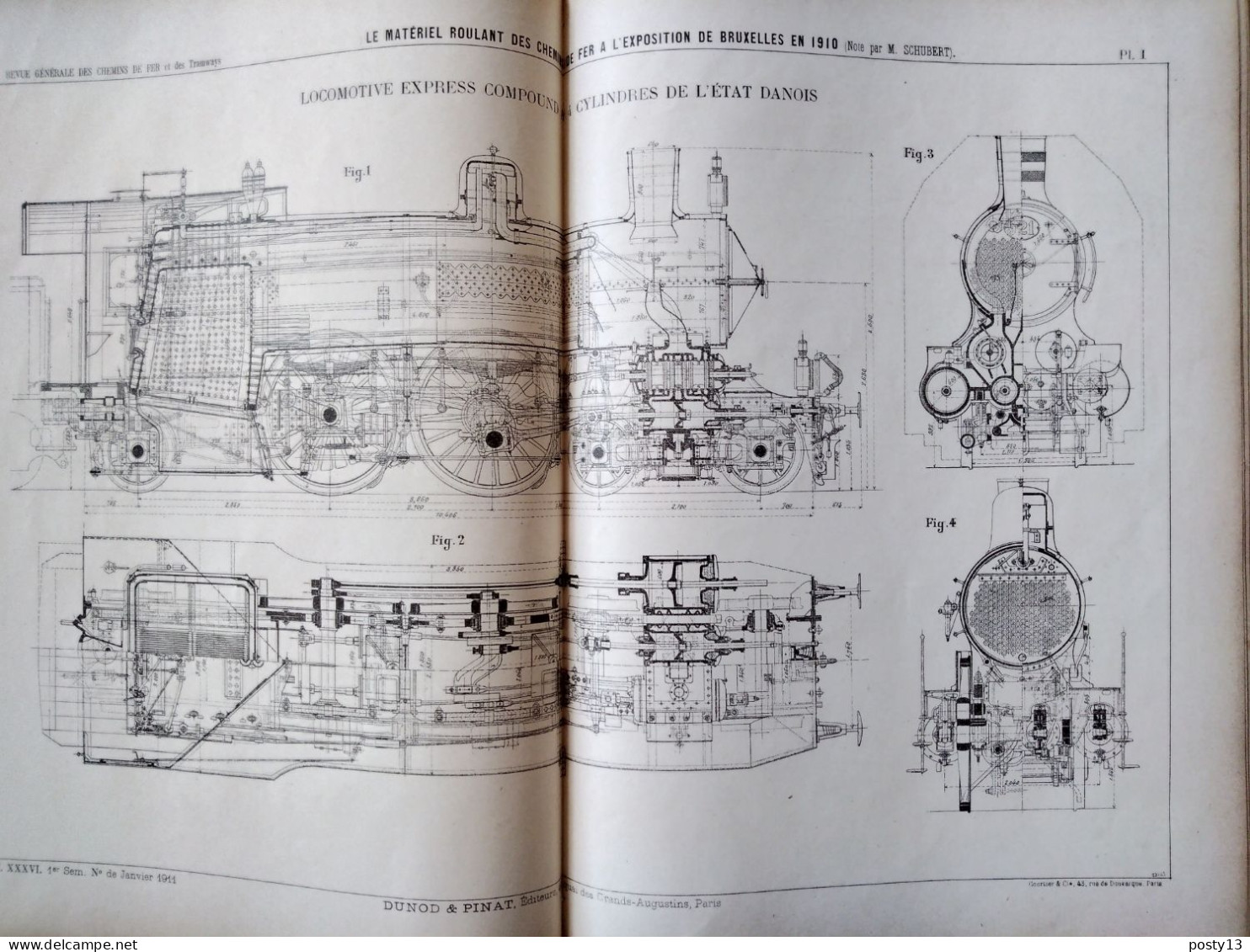 Revue Générale Des Chemins De Fer Et Des Tramways - 1er Semestre 1911 - Relié - TBE  Grand Livre  Voir Annonce - Spoorwegen En Trams