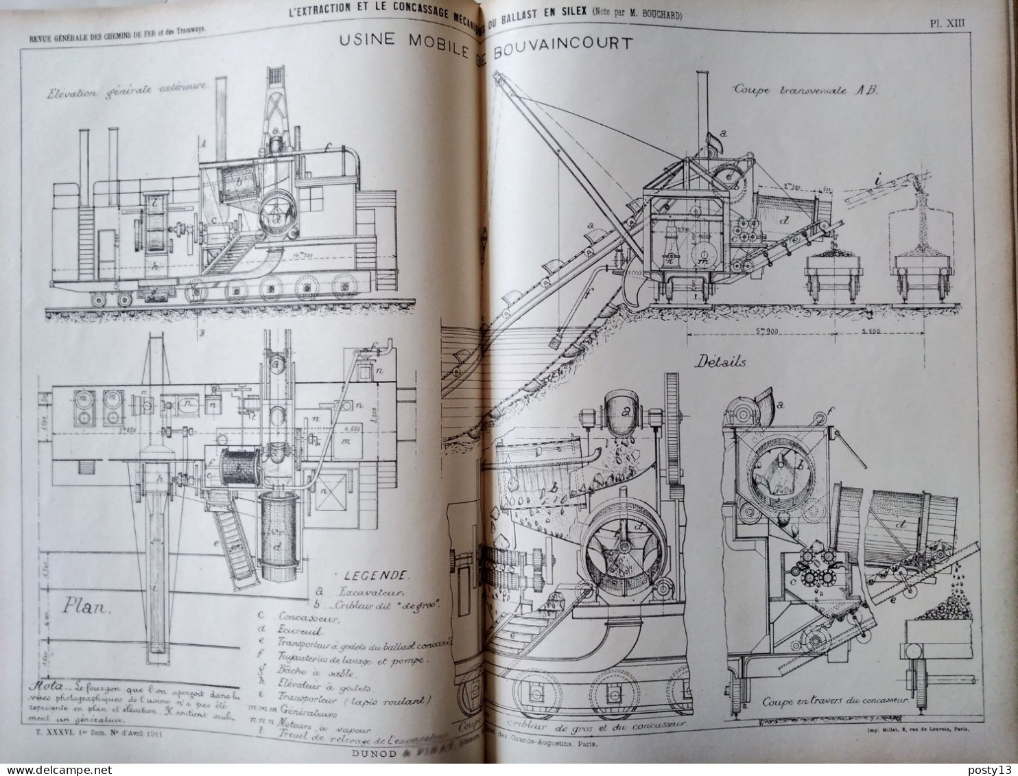 Revue Générale des Chemins de Fer et des Tramways - 1er Semestre 1911 - Relié - TBE  Grand livre  Voir annonce