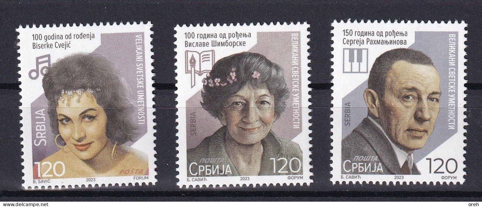 SERBIA 2023,GIANTS OF SERBIAN ART,ŠIMBORSKA,RAHMANJIHOV,CVEJIĆ,MNH - Serbie