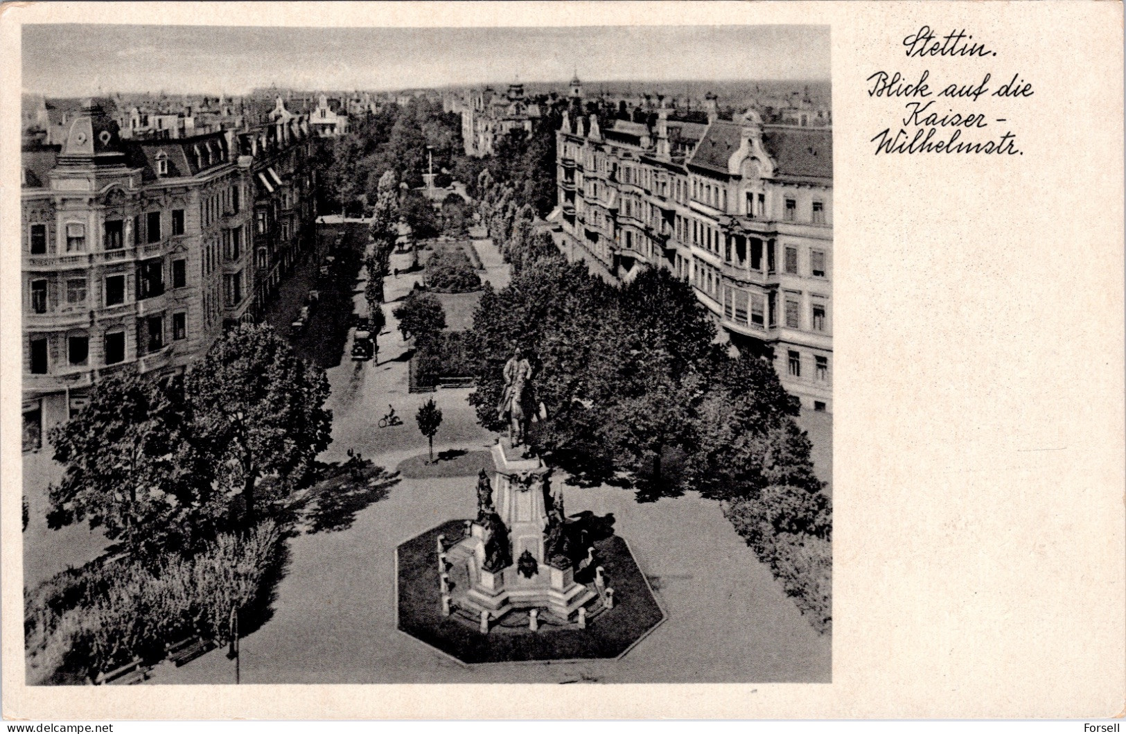 Stettin , Blick Auf Die Kaiser Wilhelmstrasse  (Feldpost, Stempel: Stettin 1940 & 3.Reich Stempel) - Pommern