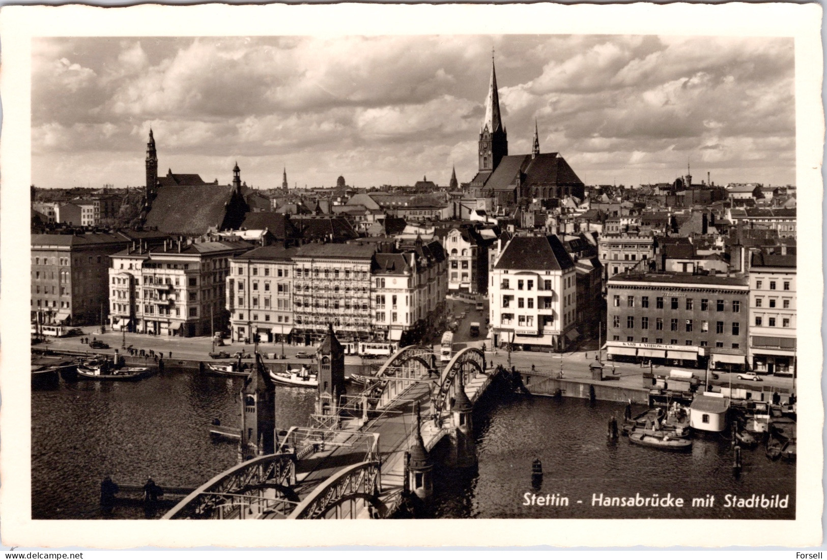 Stettin, Hansabrücke Mit Stadtbild (Ungebraucht) - Pommern