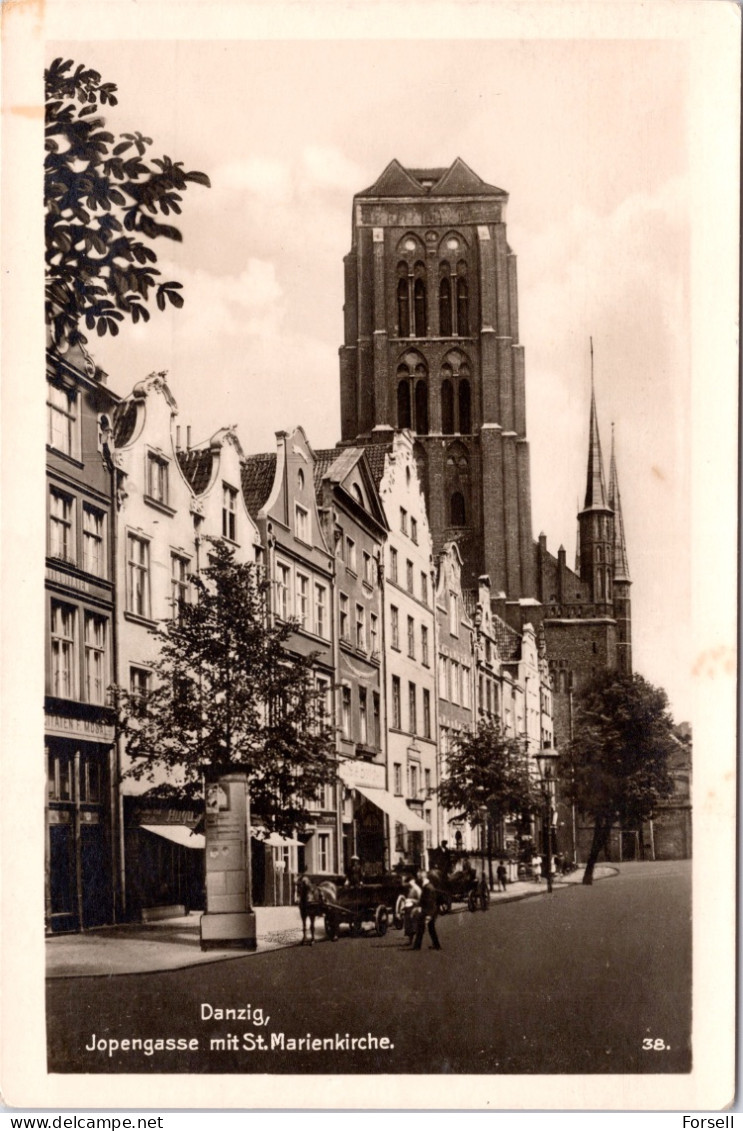 Danzig , Jopengasse Mit Sankt Marienkirche (Ungebraucht) - Danzig