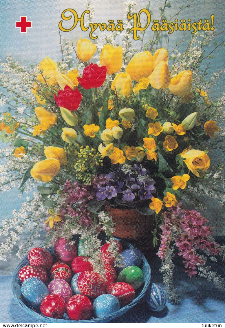 Postal Stationery - Hare - Easter Flowers - Eggs - Red Cross 2002 - Suomi Finland - Postage Paid - Interi Postali