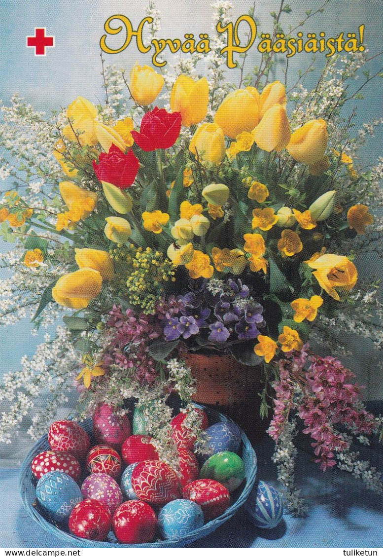 Postal Stationery - Hare - Easter Flowers - Eggs - Red Cross 2002 - Suomi Finland - Postage Paid - Postal Stationery