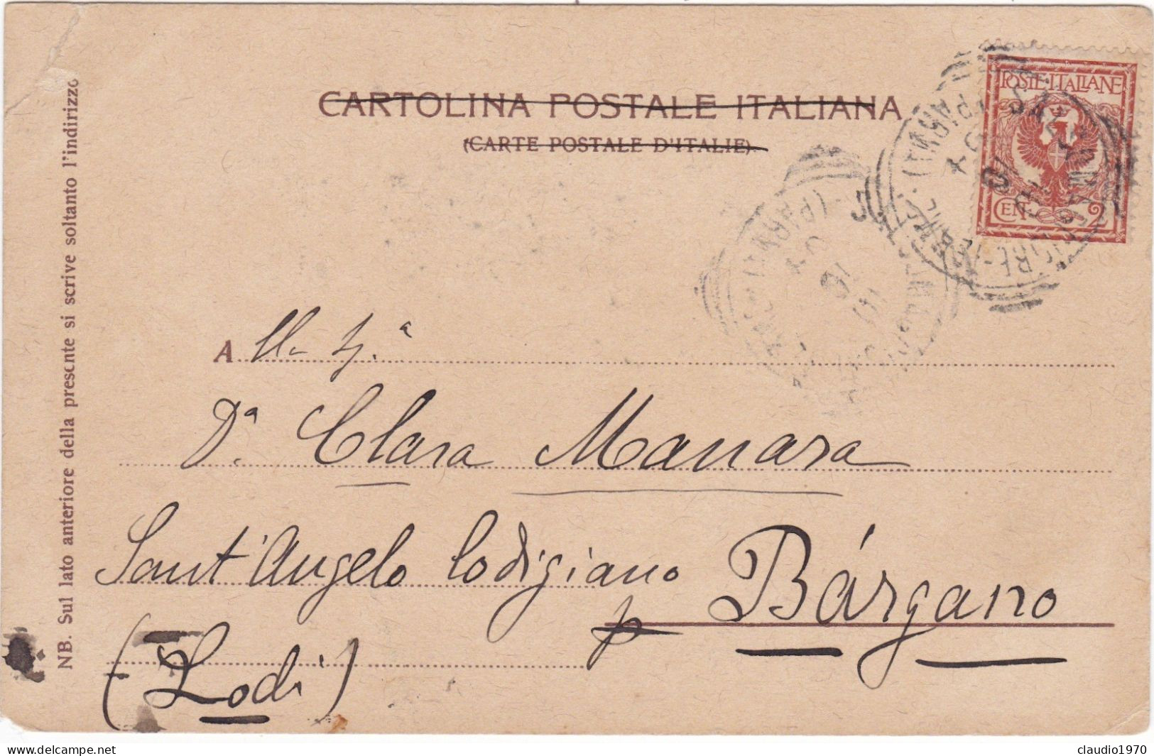 SALSOMAGGIORE - (PR) CARTOLINA  - PANORAMA DI CASTEL SCIPIONE - VIAGGIATA PER BARGANO (LODI) - 1904 - Parma