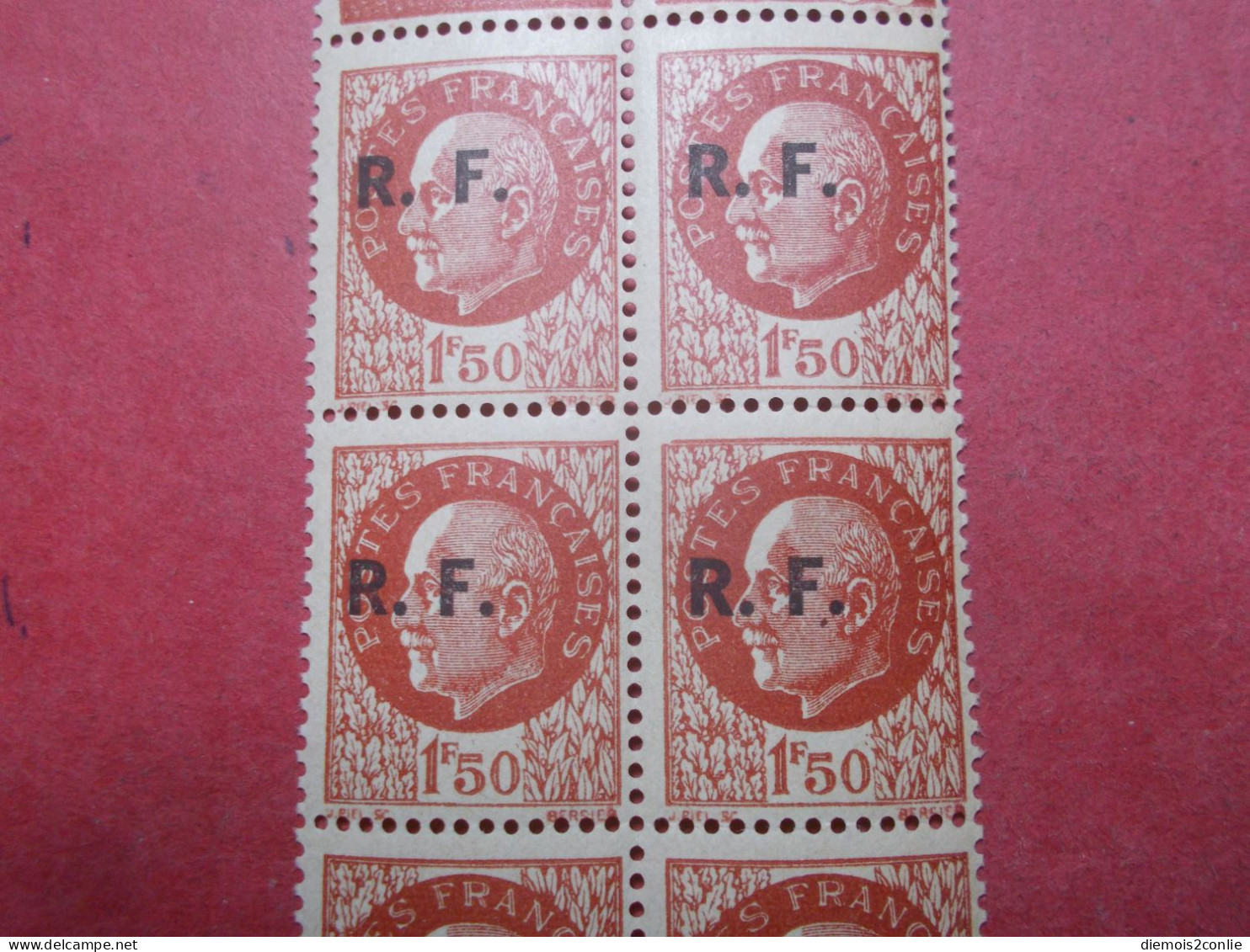 Bloc 10 Timbres Libération De Bordeaux 2 Surchages RF Différentes - WW2 - Neufs** - Envoi Gratuit (B283) - Liberation