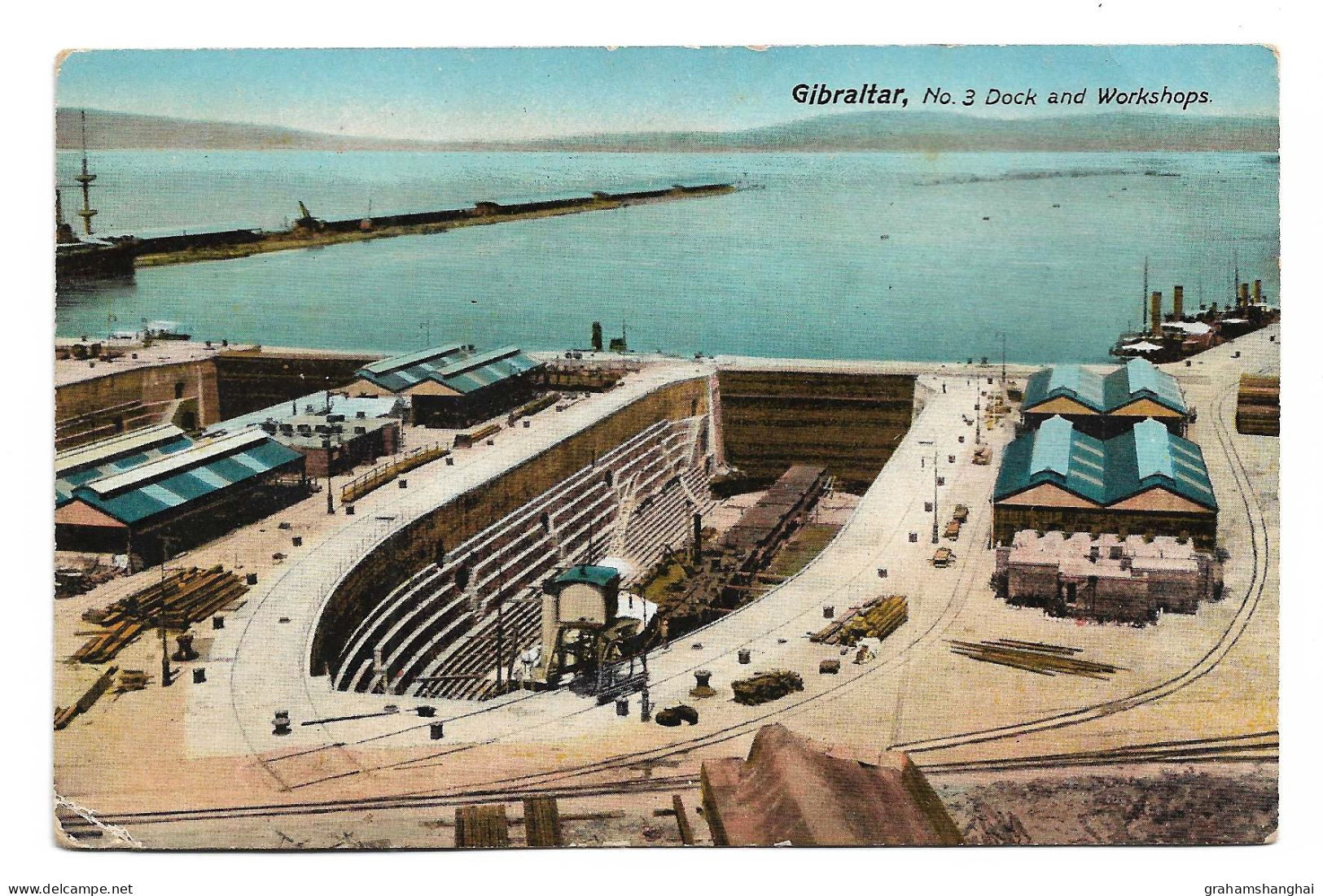 Postcard Gibraltar Dockyard Small Craft In Dry Dock No. 3 & Workshops Unposted - Gibraltar