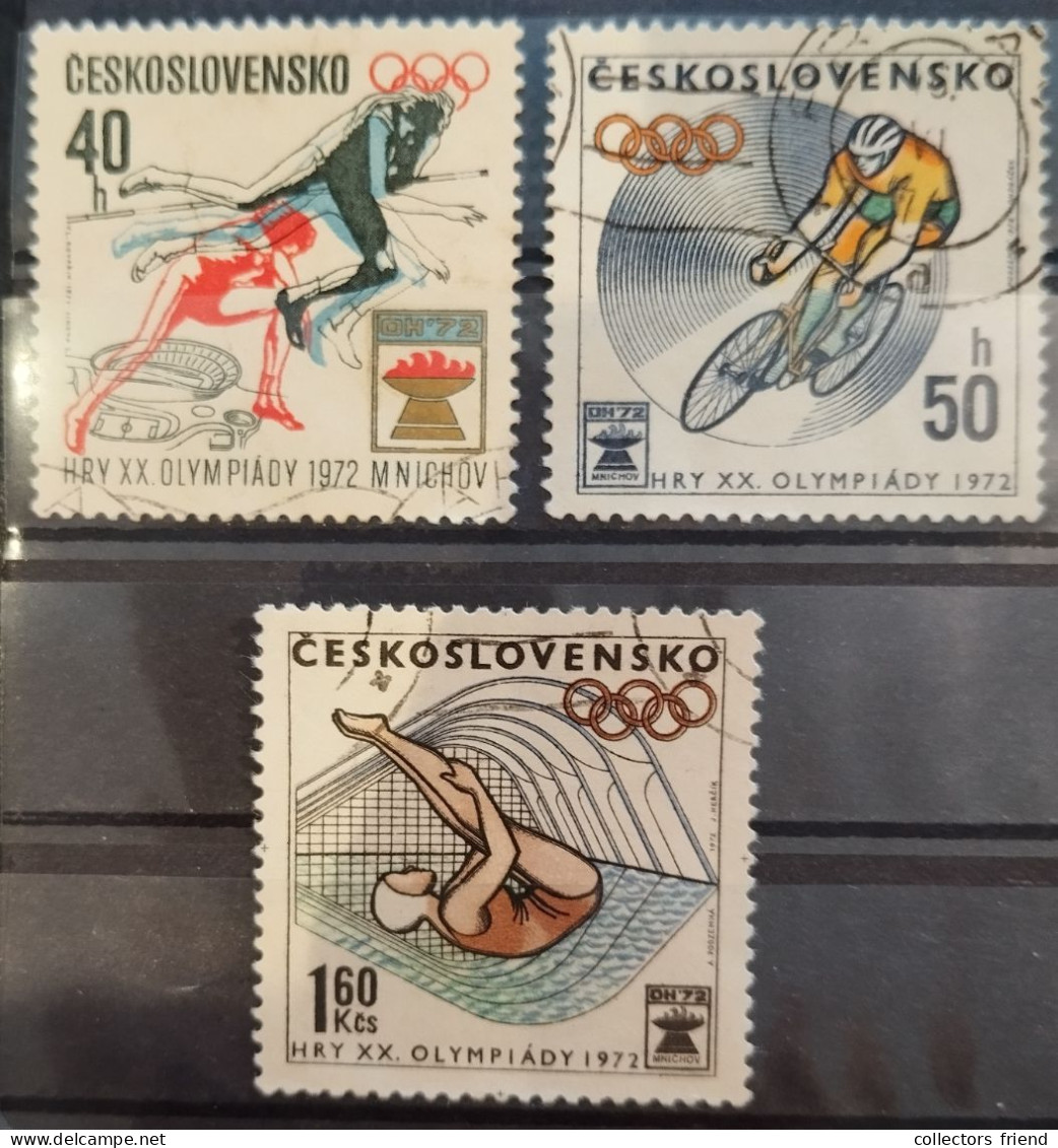 Ceskoslovensko Czechoslovakia - Olympia Olimpiques Olympic Games - Munich '72 - 3 Stamps - Used - Sommer 1972: München