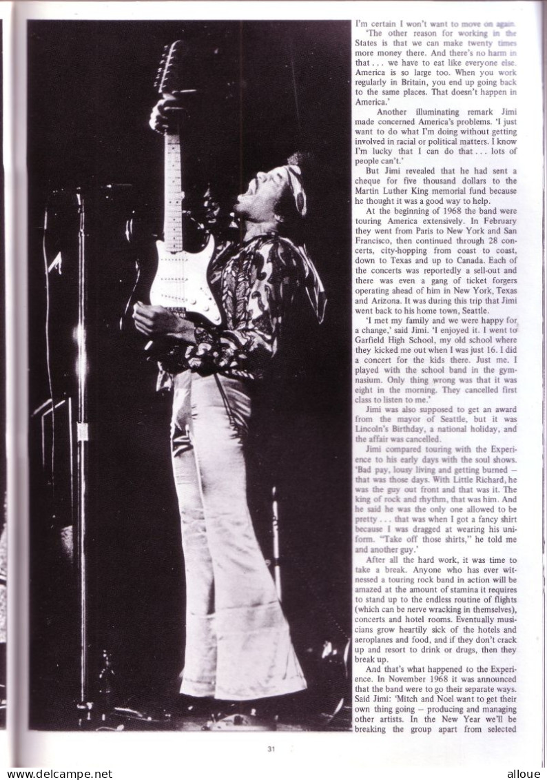 JIMI HENDRIX BY CHRIS WELCH (1978) - A BIOGRAPHY (104 Pages - Format 19x26 Incluses Nombreuses Photos N&B - Kultur