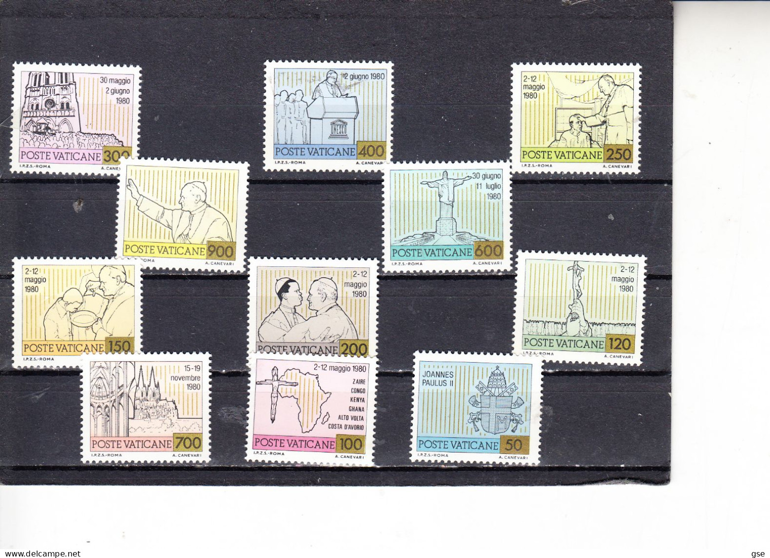 VATICANO  1981 - Sassone 697/707** - Viaggi Papa - Unused Stamps