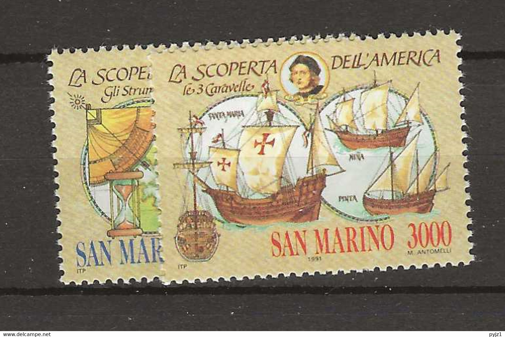 1991 MNH San Marino, Mi 1472-73 Postfris** - Unused Stamps