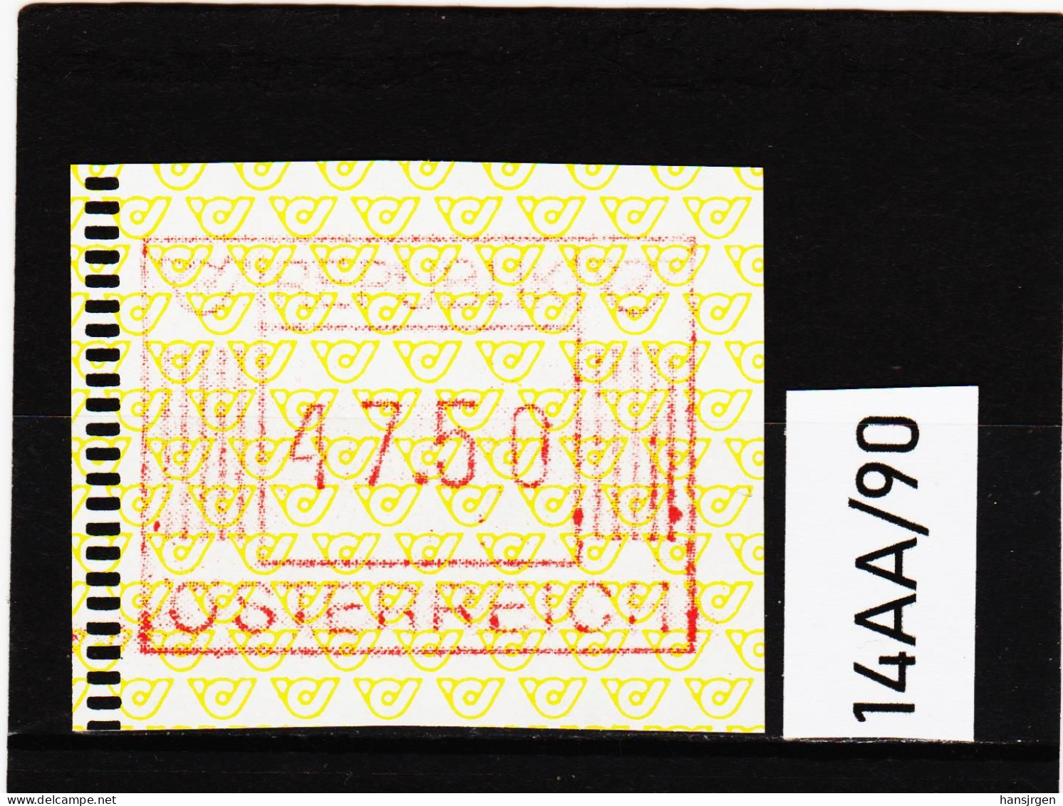 14AA/90  ÖSTERREICH 1983 AUTOMATENMARKEN 1. AUSGABE  47,50 SCHILLING   ** Postfrisch - Automatenmarken [ATM]