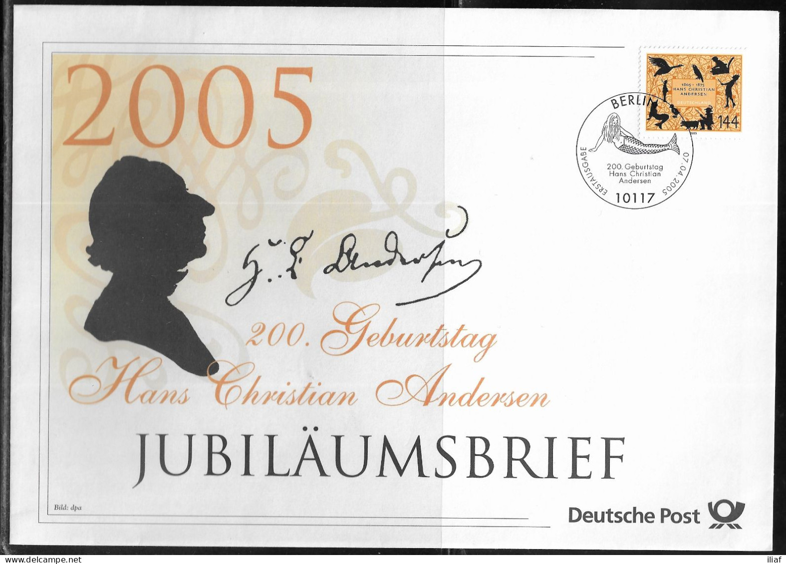 Germany. FDC Mi. 2453.   Birth Bicentenary Of Hans Christian Andersen. FDC Cancellation On Big Envelope - 2001-2010