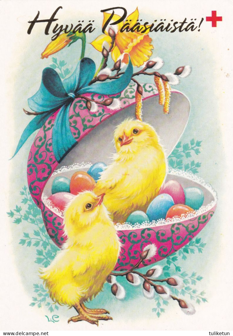 Postal Stationery - Chicks With Eggs - Happy Easter - Red Cross 1992 - Suomi Finland - Postage Paid - Lars Carlsson - Postal Stationery