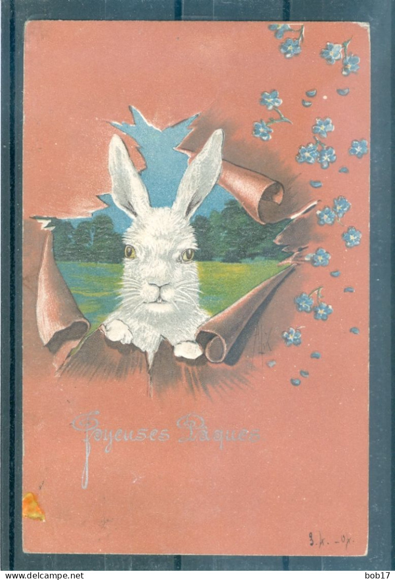 3 Cartes - Relief - Gaufrée - Embossed - Prage - Lapin - Ostern