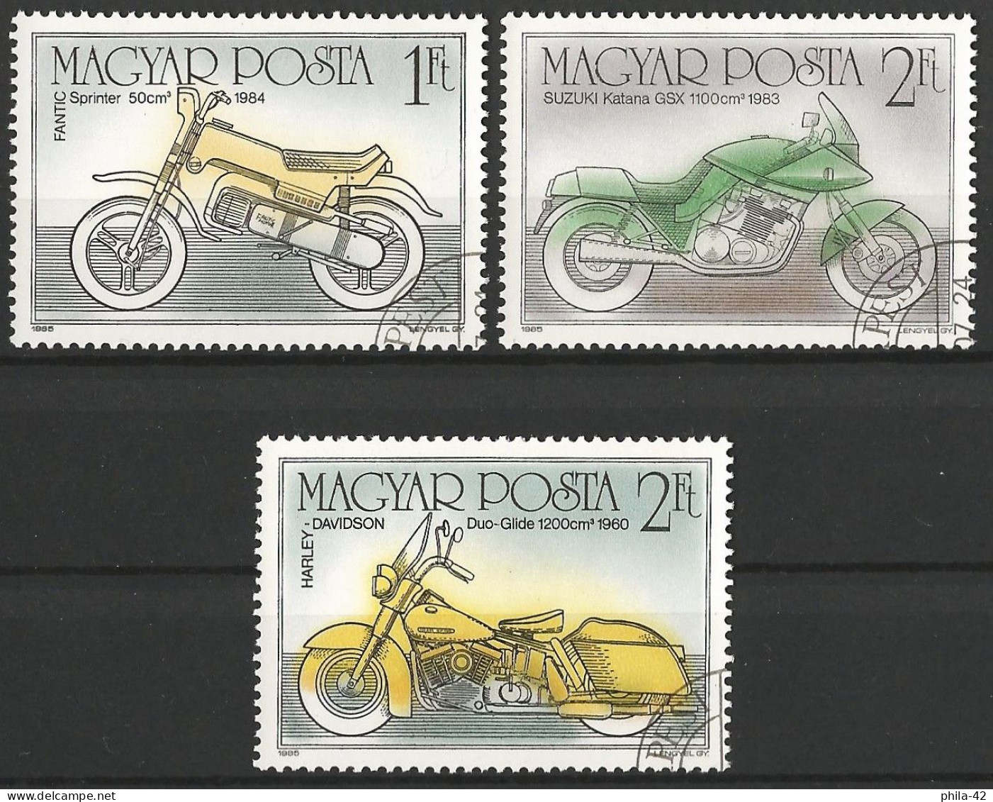 Hungary 1985 - Mi 3798/800 - YT 3016/18 ( Motorcycles ) - Motorbikes
