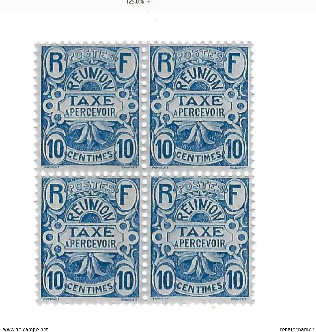 Taxe,MNH,Neuf Sans Charnière.Bloc De 4. - Timbres-taxe