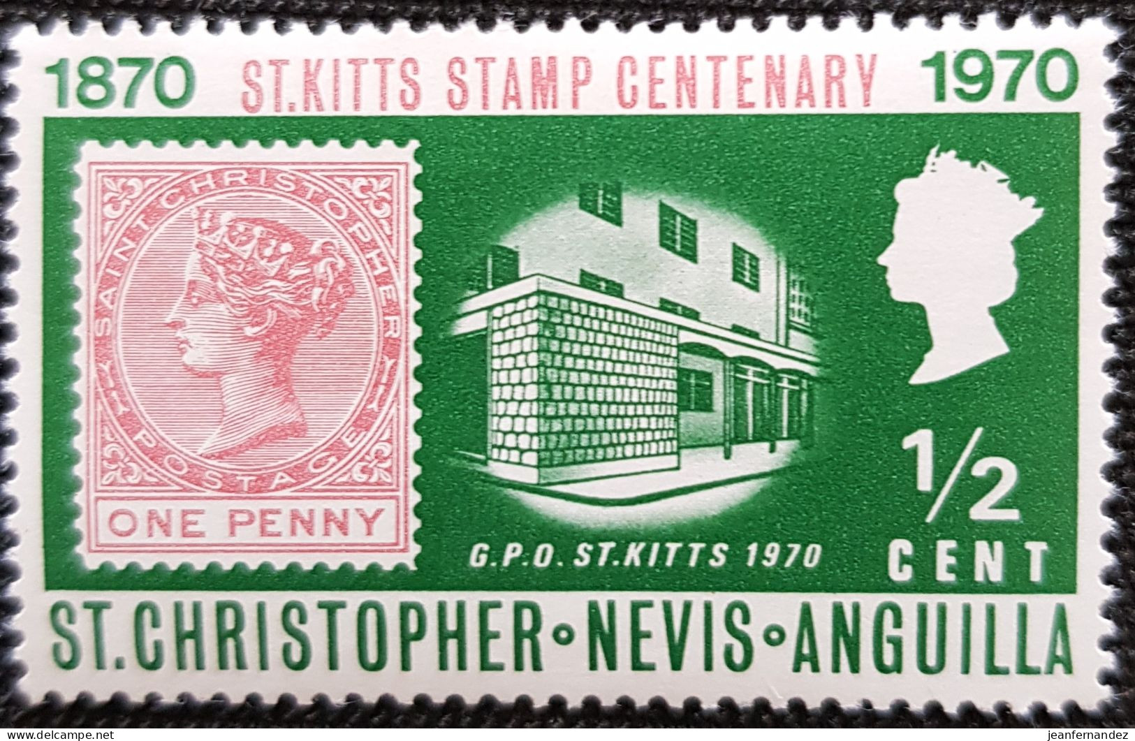 Nevis 1970 The 100th Anniversary Of St. Kitts Stamp   Stampworld N° 124 - St.Kitts-et-Nevis ( 1983-...)