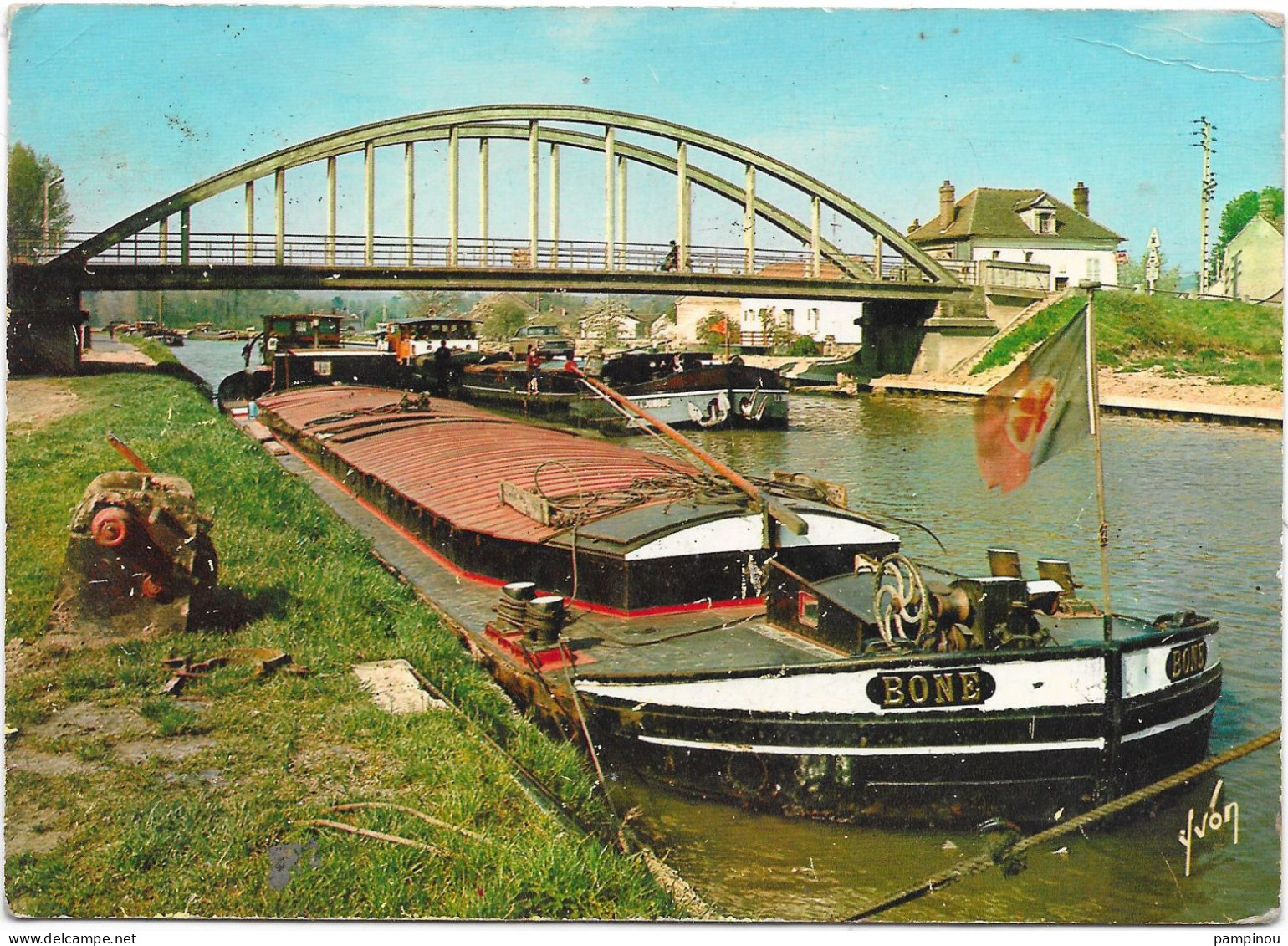 60 -THOUROTTE - Le Pont, Canal - Péniches - Semi Moderne GF - Thourotte