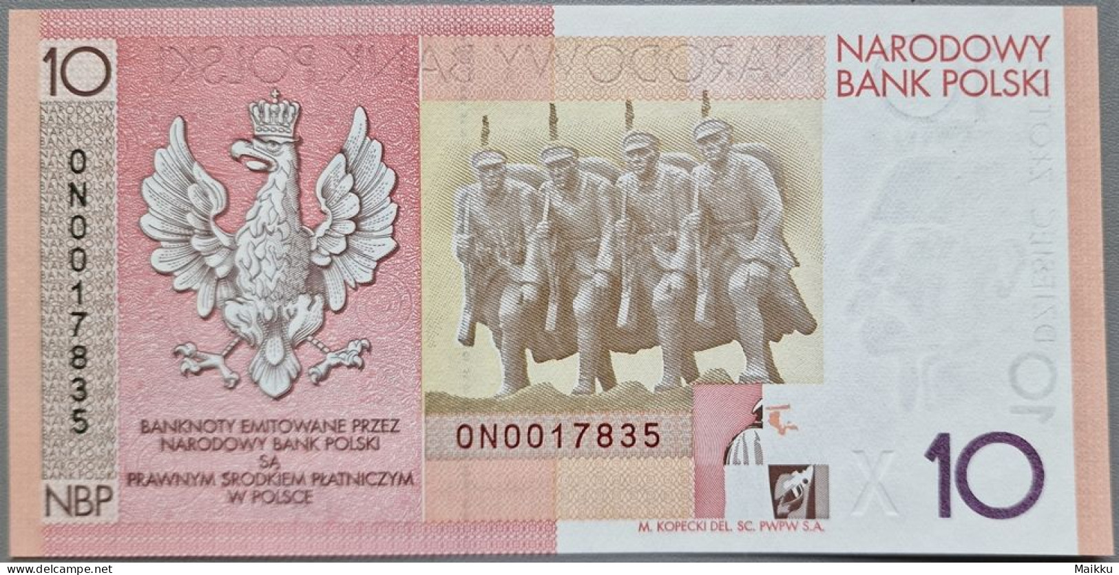 Poland 10 Zlotych 2008 P-179 UNC >  Commemorative (90th Anniv. Of Independence 1918, Josef Pilsudski) - Polonia