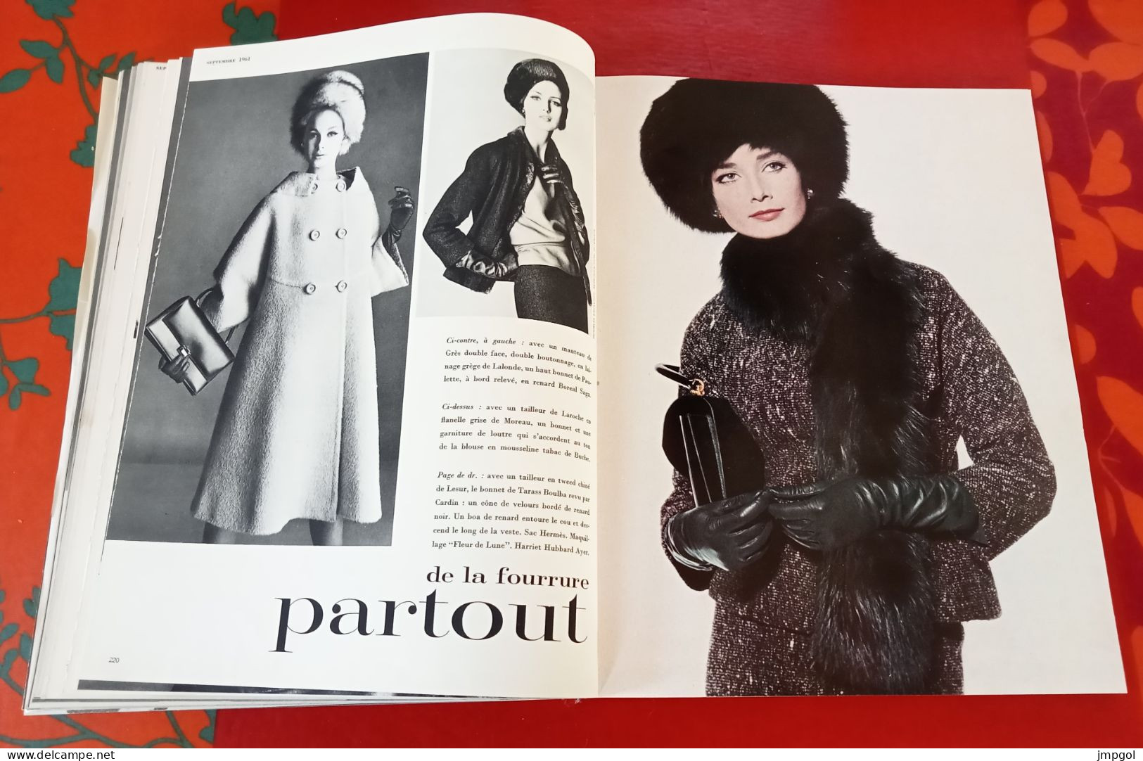 Vogue Sept 1961 Collections d'Hiver Paris 1962 Dior Balmain Chanel Heim Patou De Rauch Saint Laurent