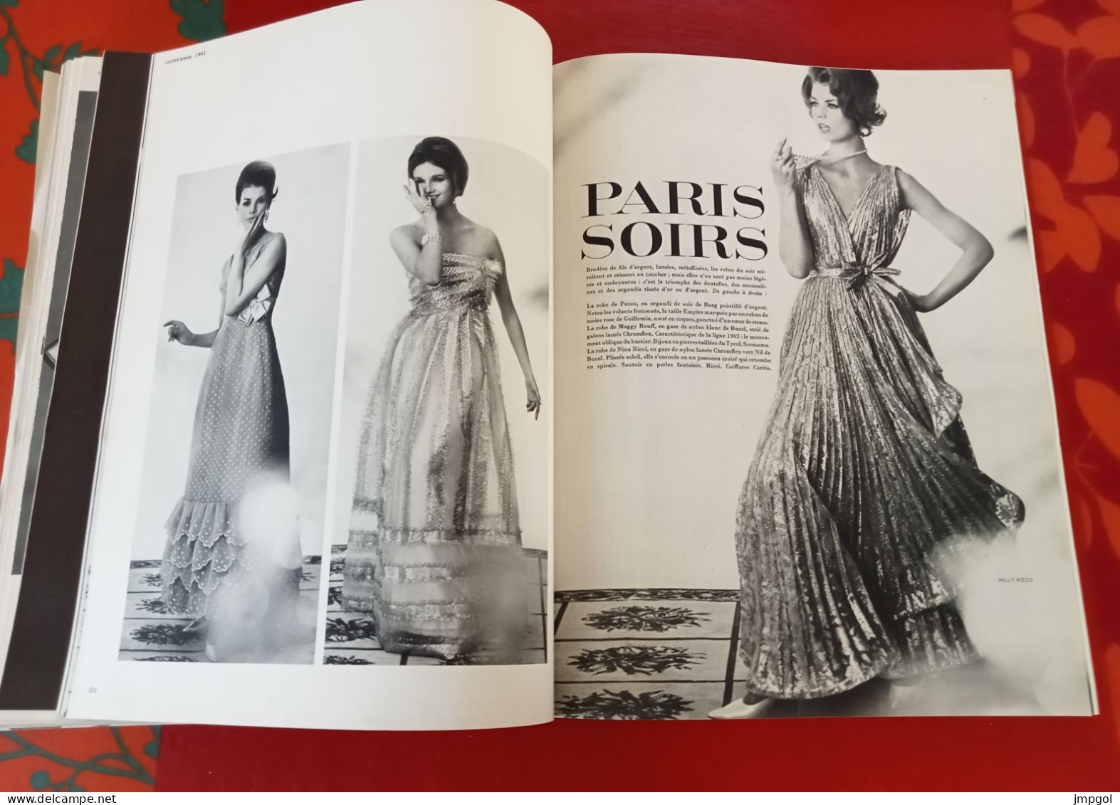 Vogue Sept 1961 Collections d'Hiver Paris 1962 Dior Balmain Chanel Heim Patou De Rauch Saint Laurent