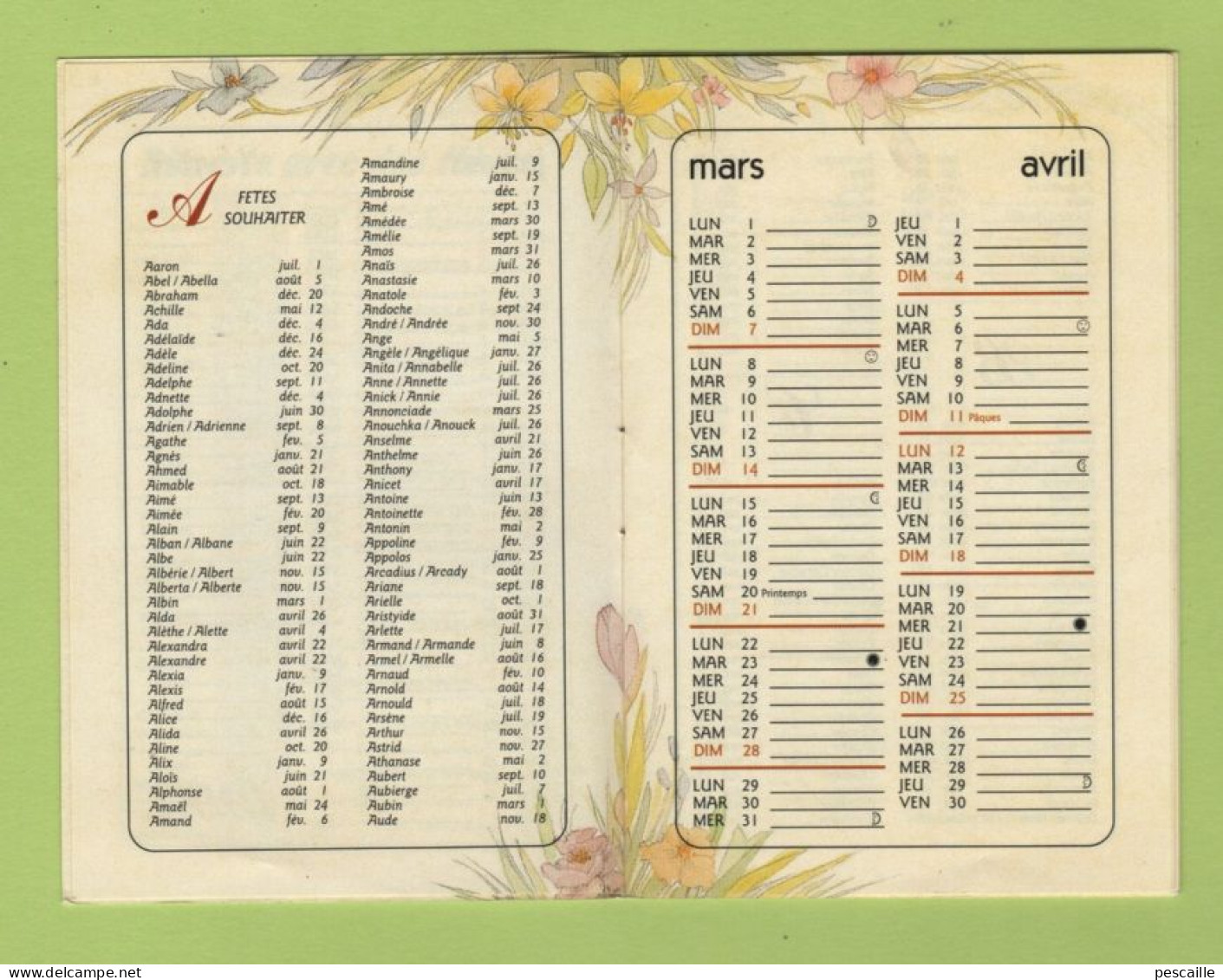 PETIT CALENDRIER PUBLICITAIRE 1993 MAISON POISSON TOUTES COMPOSITIONS FLORALES 96 RUE JUDAIQUE BORDEAUX - FETES /LANGAGE - Tamaño Pequeño : 1991-00