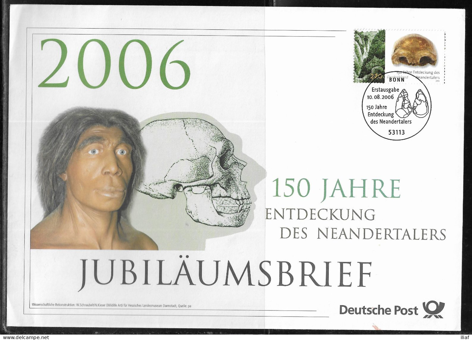 Germany. FDC Mi. 2553.   150th Anniversary Of The Discovery Of The Neanderthal Skull.  FDC Cancellation On Big Envelope - 2001-2010