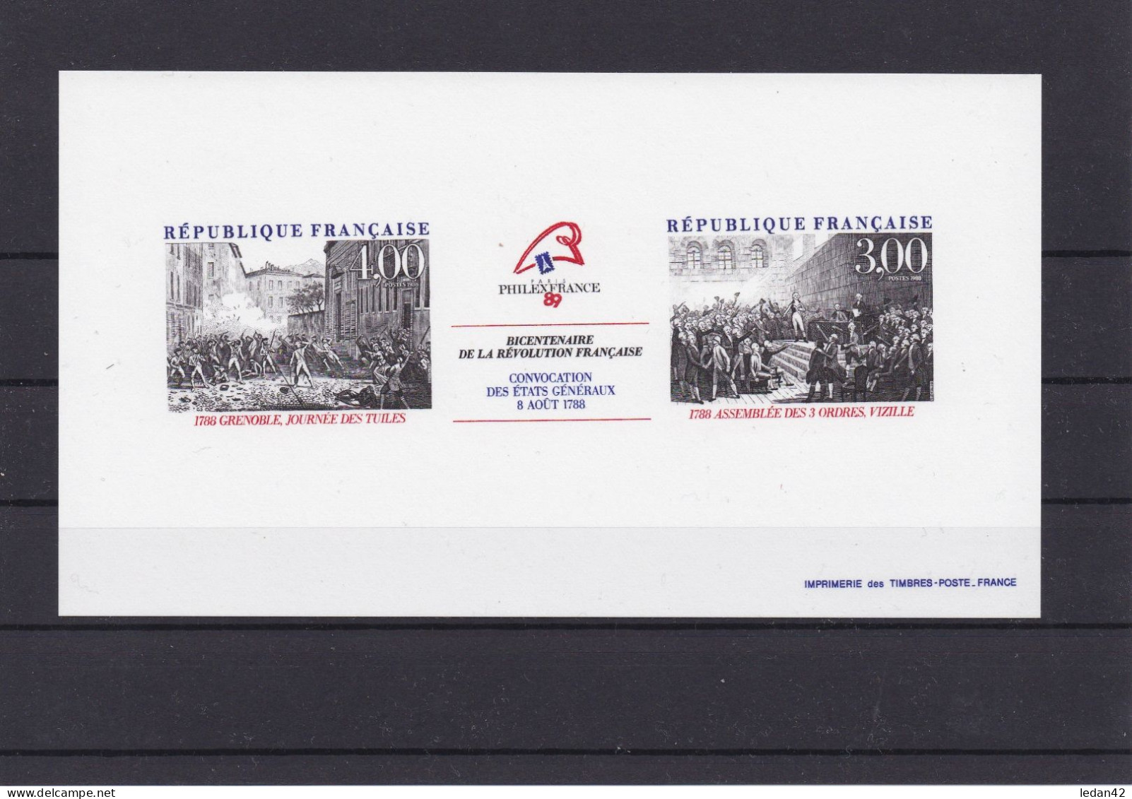 France 1988, Cat. Yvert N° T2538A :Bicentenaire De La Révolution Française, Epreuve Collective. - Luxury Proofs