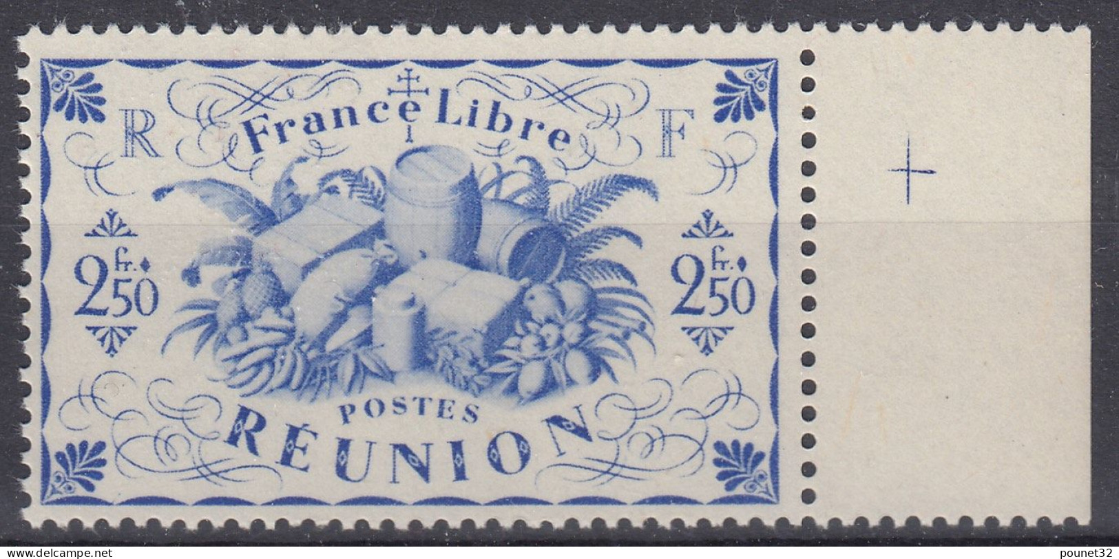 REUNION VARIETE SANS TEINTE DE FOND N° 242a NEUF ** LUXE GOMME SANS CHARNIERE - Unused Stamps