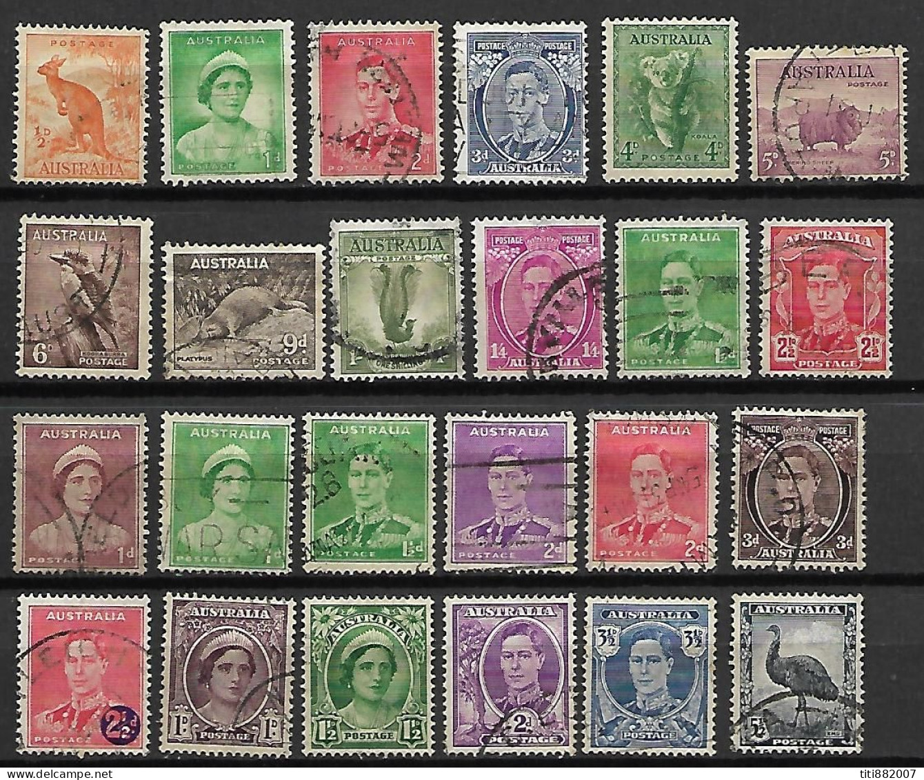 AUSTRALIE   -  1937 .  L O T  Entre  Y&T N° 110  &  135 Oblitérés. - Used Stamps