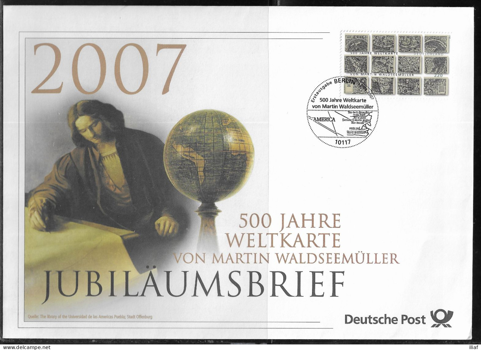 Germany. FDC Mi. 2598.   500th Anniversary Of Martin Waldseemueller's World Map.  FDC Cancellation On Big Envelope - 2001-2010