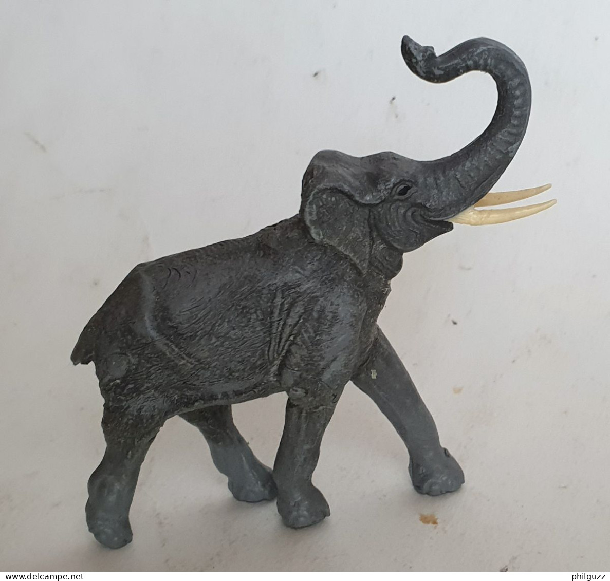 FIGURINE CLAIRET  - ANIMAUX ANIMAL SAUVAGE ZOO 025 - ELEPHANT D'ASIE Gris Pas Starlux - Other & Unclassified