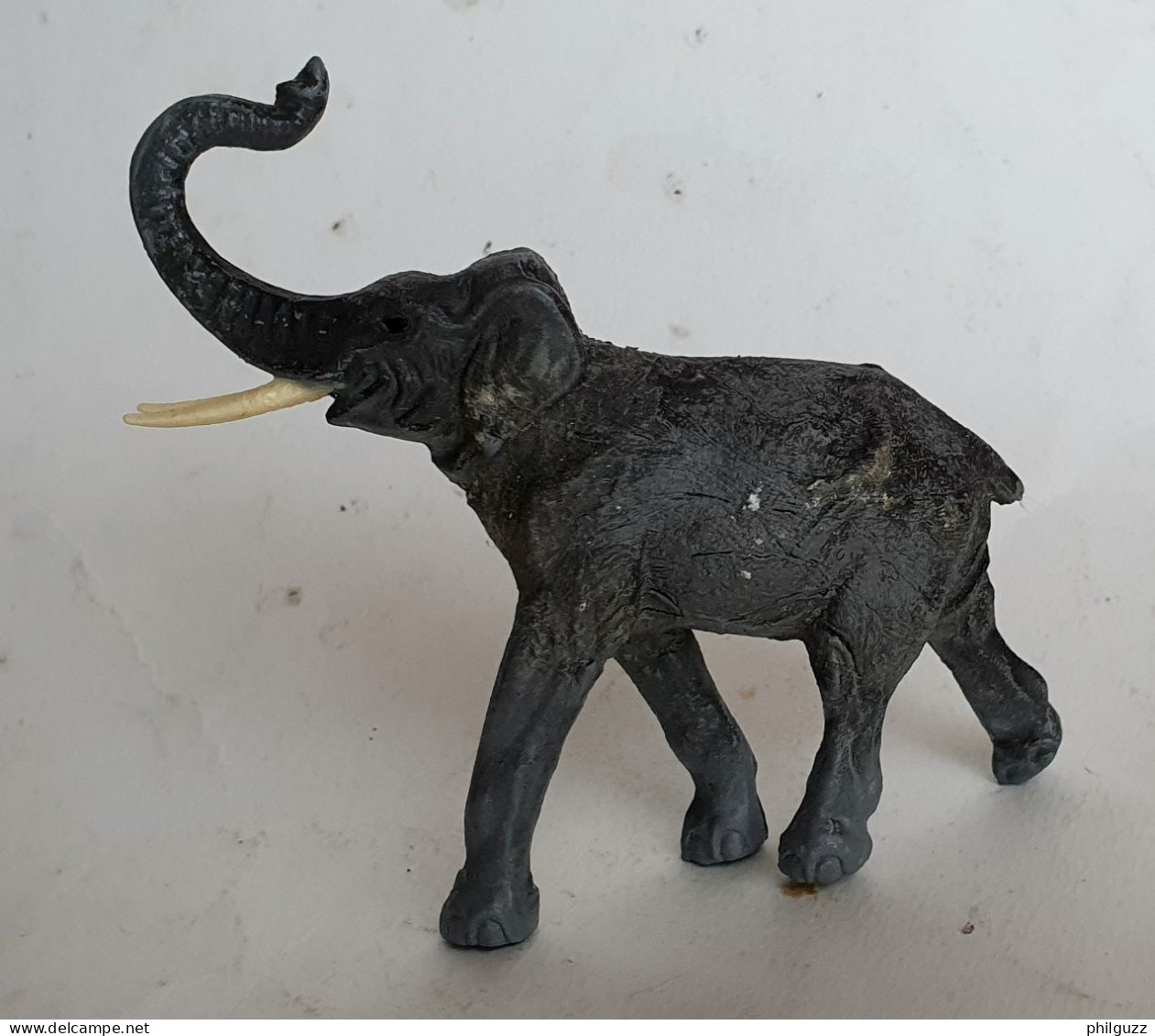 FIGURINE CLAIRET  - ANIMAUX ANIMAL SAUVAGE ZOO 025 - ELEPHANT D'ASIE Gris Pas Starlux - Other & Unclassified