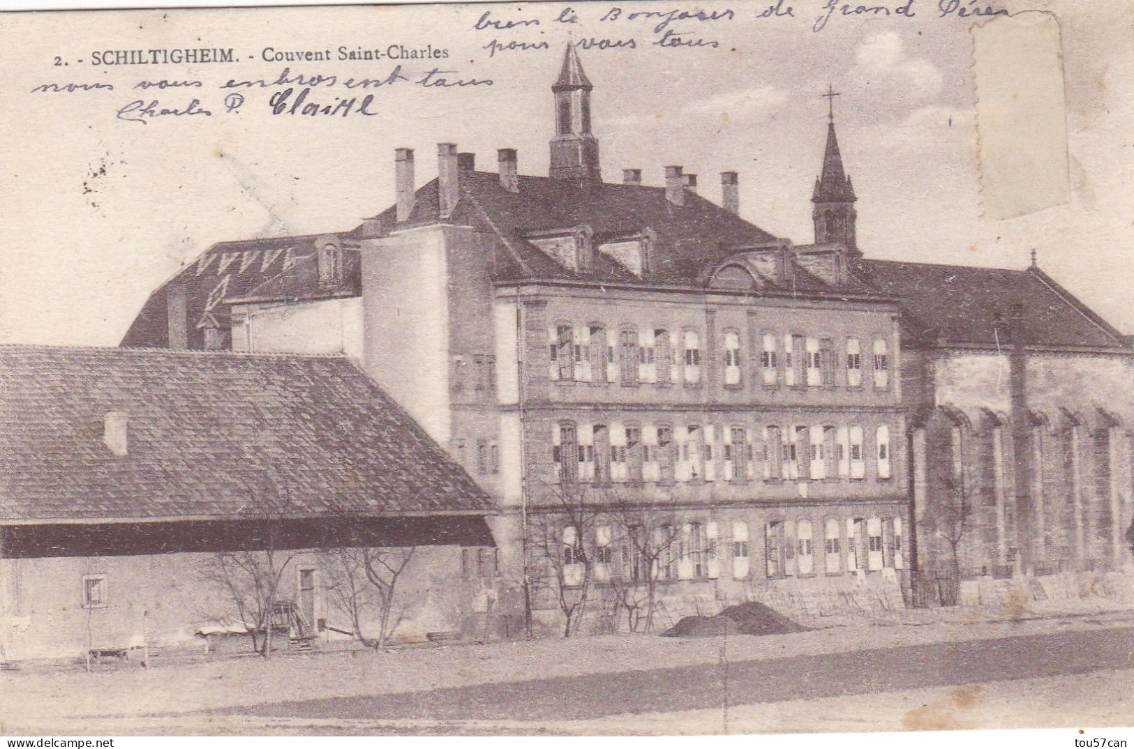 SCHILTIGHEIM  -  STRASBOURG  -  BAS-RHIN  -  (67)  -  CPA   DE  1920  -  LE  COUVENT  SAINT  CHARLES . - Schiltigheim