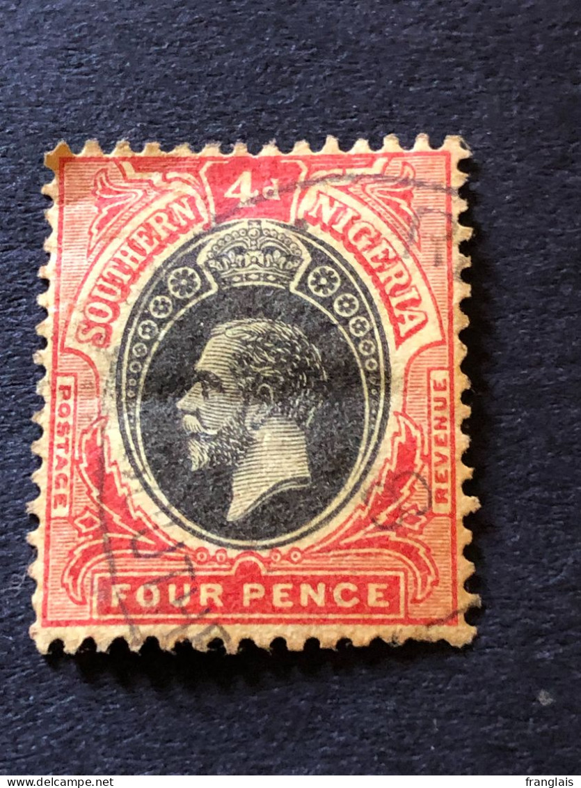 SOUTHERN NIGERIA SG 50. 4d Black And Red On Yellow FU - Nigeria (...-1960)