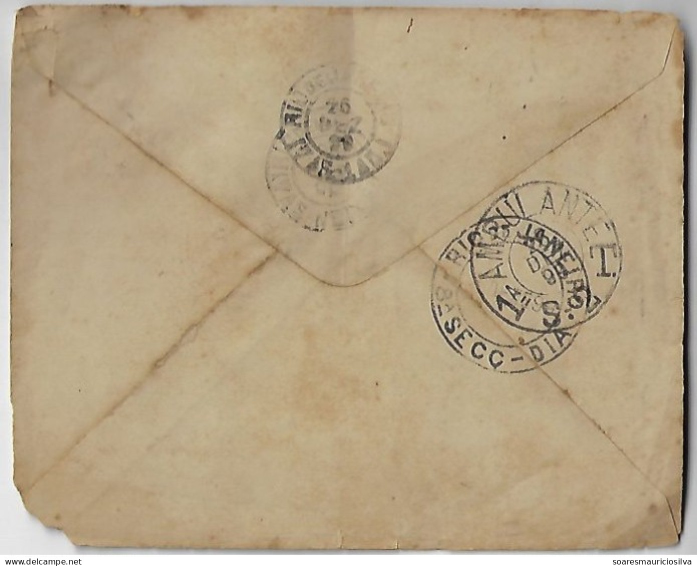 Brazil 1899 Postal Stationery Cover Sent From Juiz De Fora To Rio De Janeiro Railroad Cancel Ambulant (catalog US$140) - Entiers Postaux