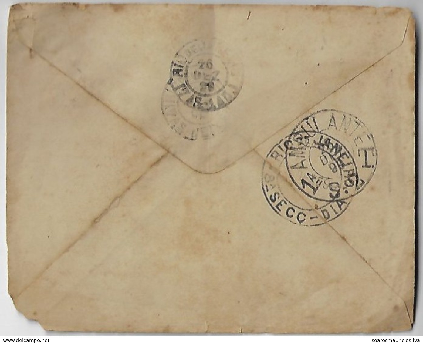 Brazil 1899 Postal Stationery Cover Sent From Juiz De Fora To Rio De Janeiro Railroad Cancel Ambulant (catalog US$140) - Interi Postali