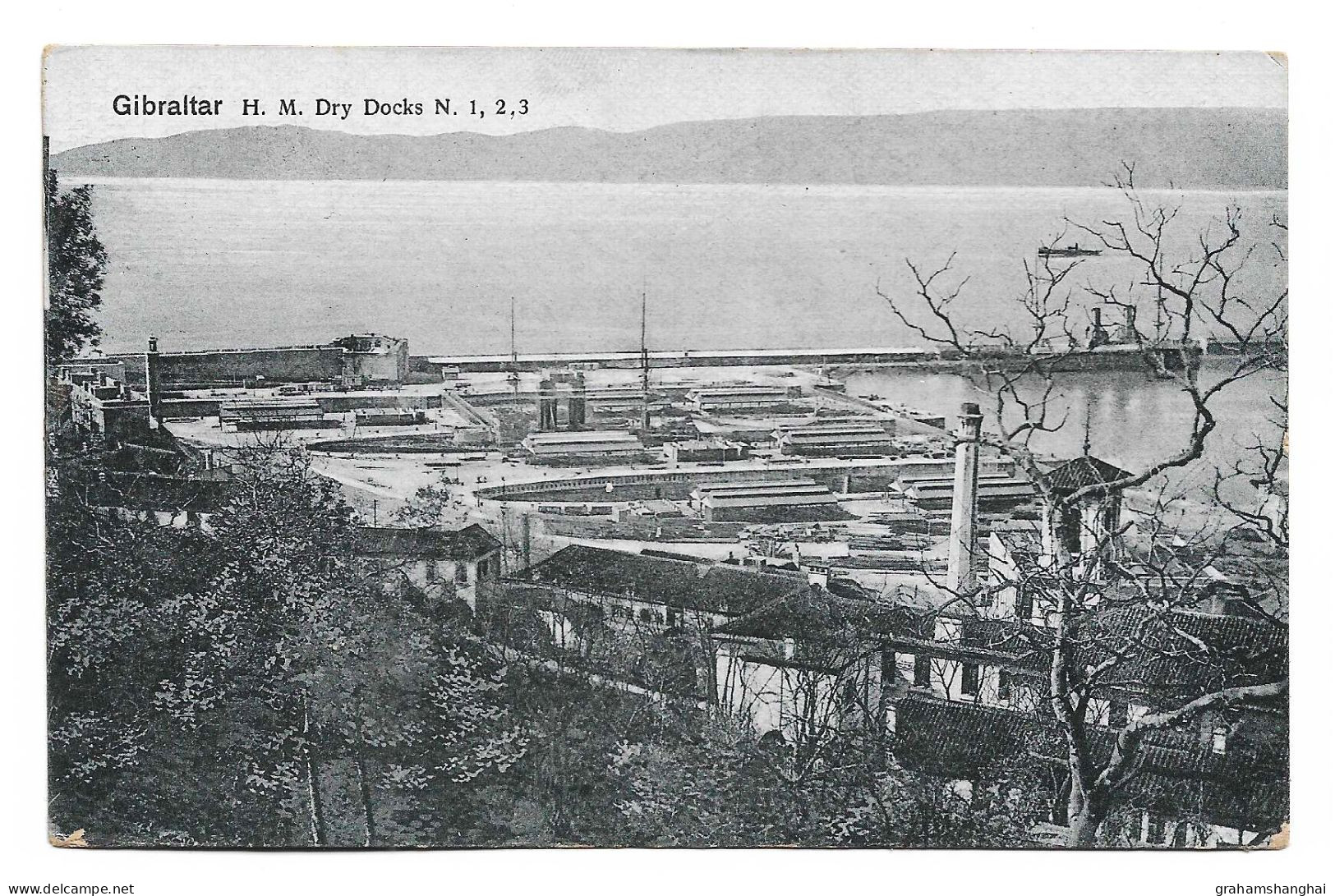 Postcard Gibraltar Dockyard View Of Dry Docks Nos. 1, 2 And 3 Royal Navy Dockyard Unposted - Gibraltar