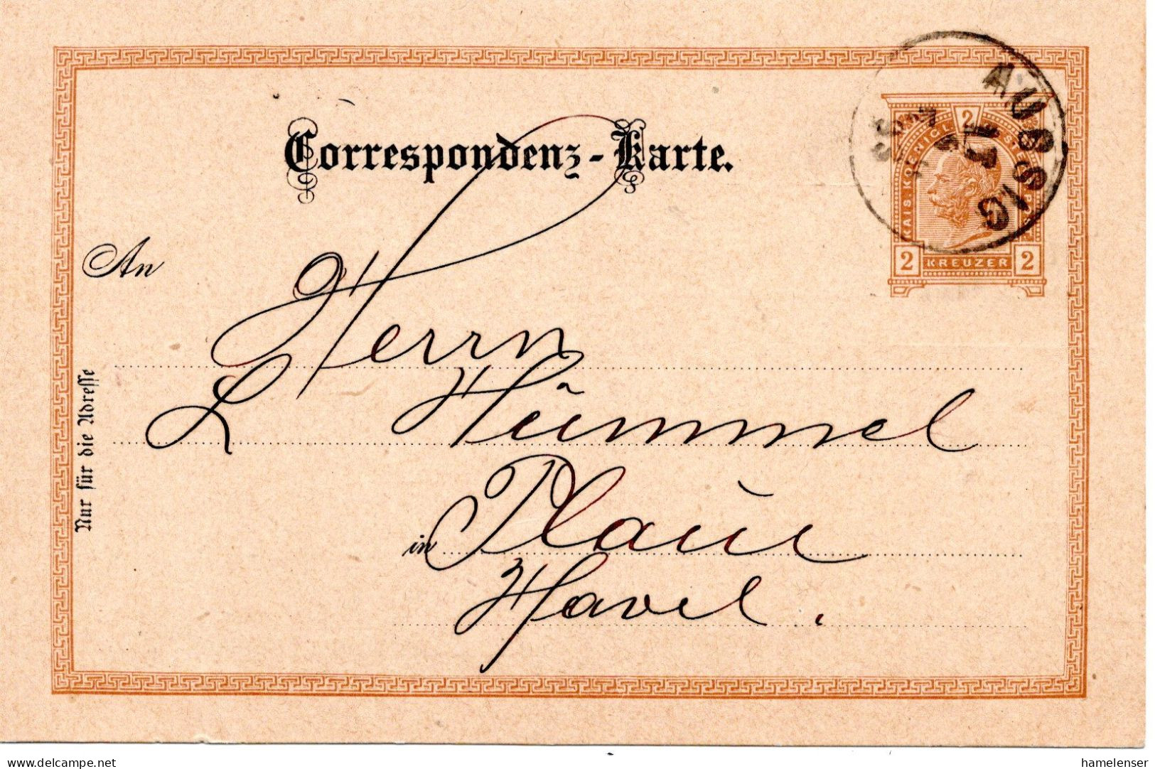 76652 - Österreich - 1893 - 2Kr GAKte AUSSIG -> Deutschland - Lettres & Documents
