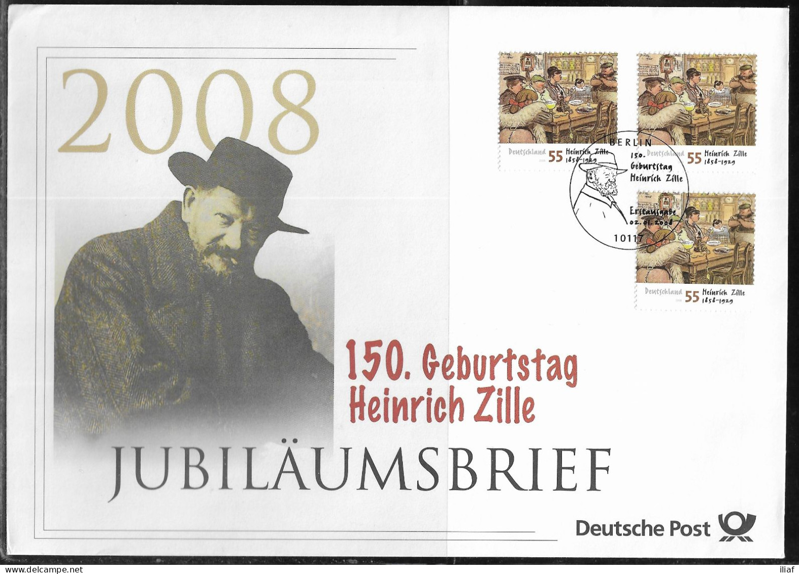 Germany. FDC Mi. 2640.   150th Birth Anniversary Of Rudolf Heinrich Zille.  FDC Cancellation On Big Envelope - 2001-2010