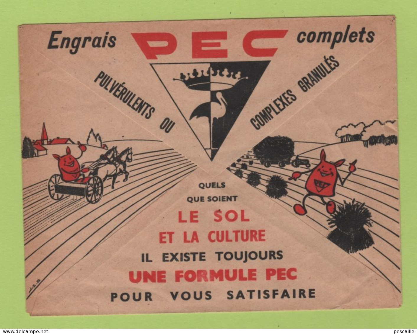 ENVELOPPE ANCIENNE VIDE SYNDICAT AGRICOLE DE MAUSSANE / ENGRAIS COMPLETS PEC PULVERULENTS OU COMPLEXES GRANULES - Advertising