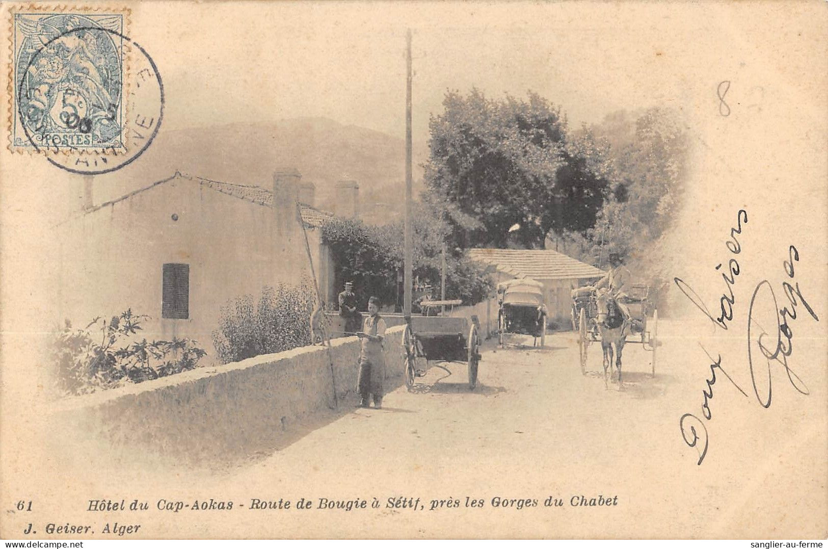 CPA ALGERIE / HOTEL DU CAP AOKAS / ROUTE DE BOUGIE A SETIF / PRES LES GORGES DU CHABET - Other & Unclassified