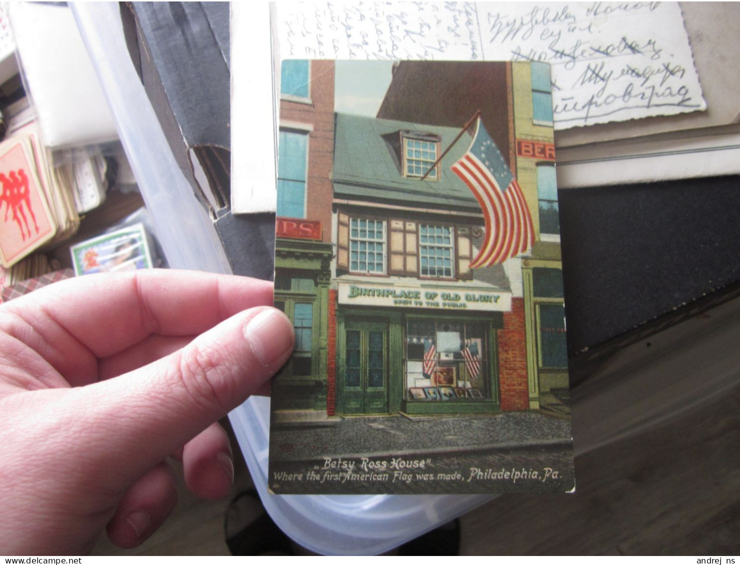 Betsy Ross House Shop Flags Old Postcards - Philadelphia