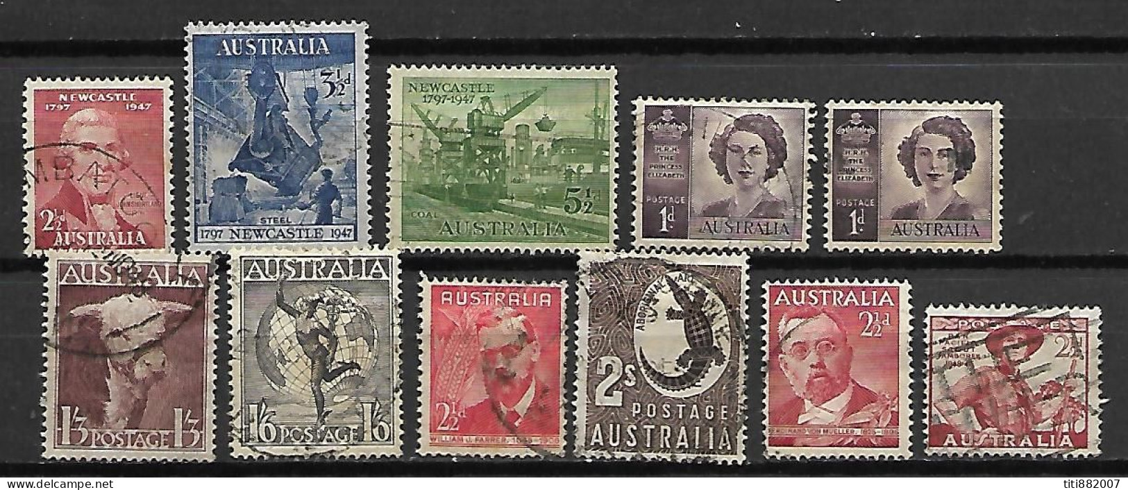 AUSTRALIE   -  1947 / 48  .  LOT  11  Val. Oblitérés . - Used Stamps